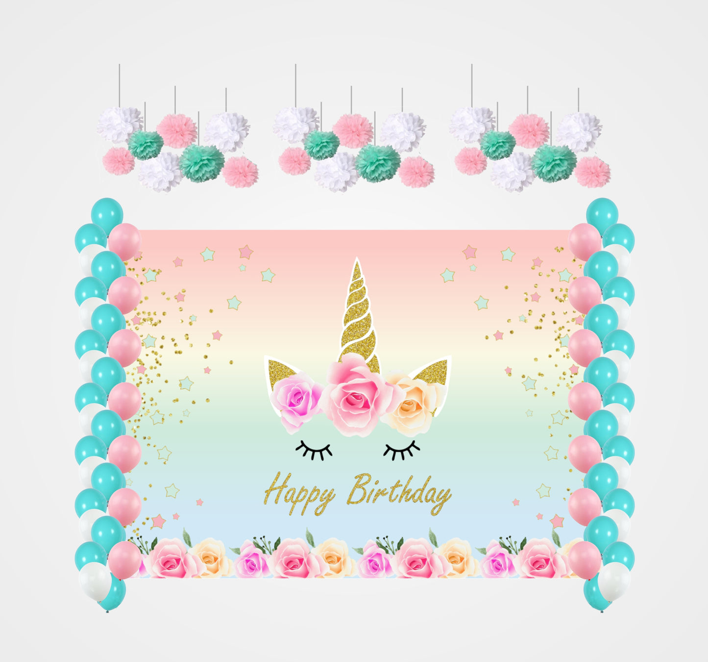 Unicorn Theme Birthday Party Complete Decoration Kit