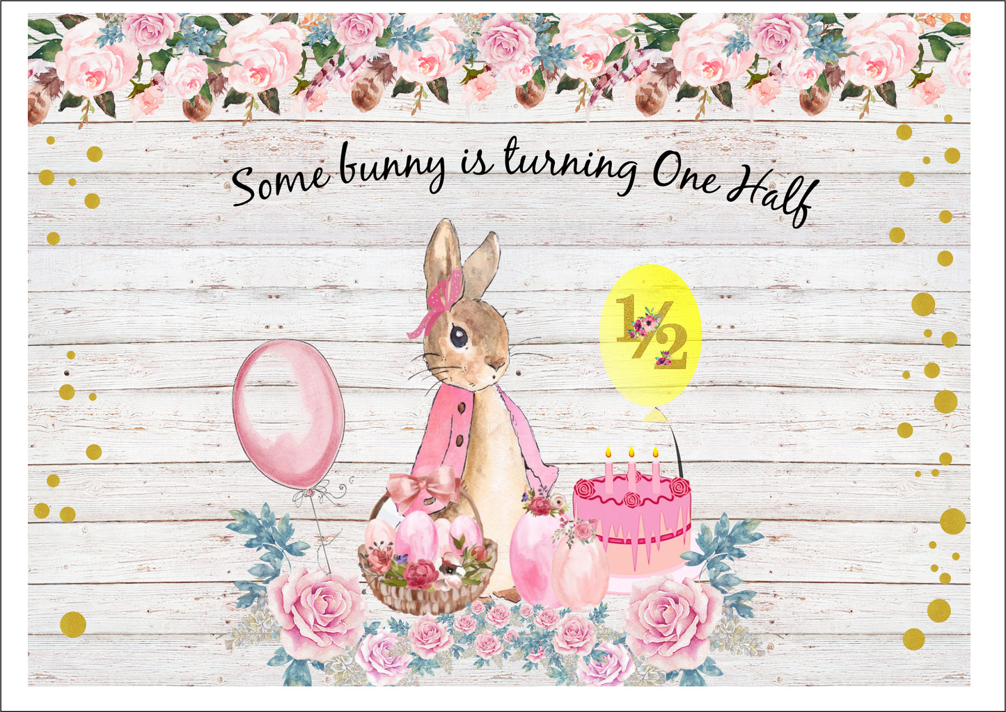Half Birthday Backdrop For Kids Birthday Party