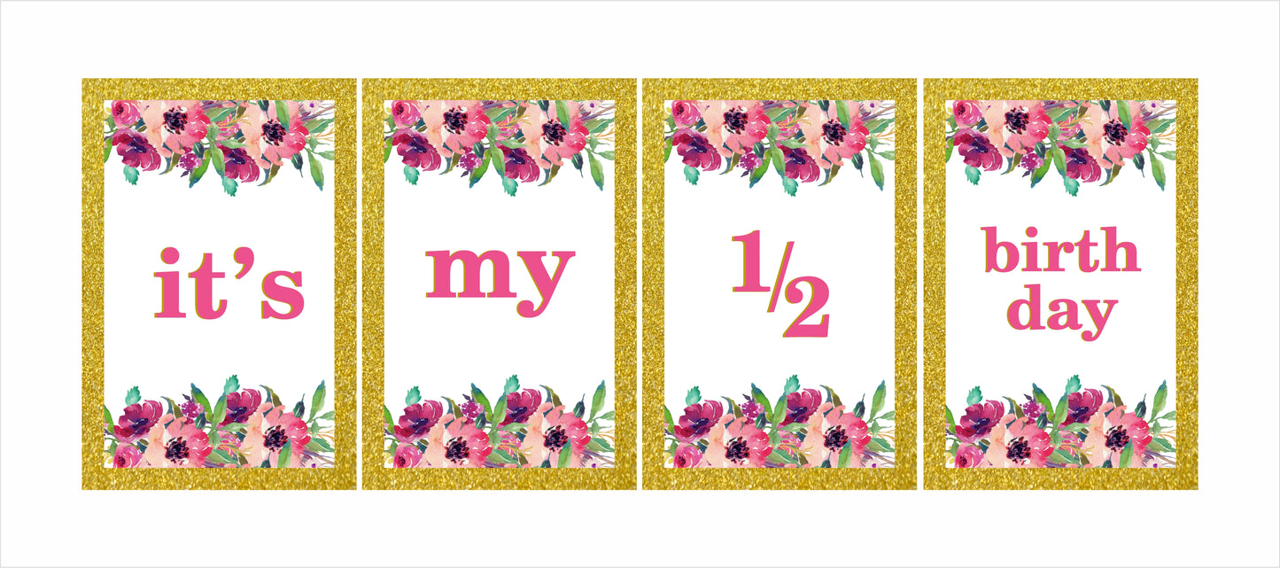 Half Birthday Party Banner for Decoration