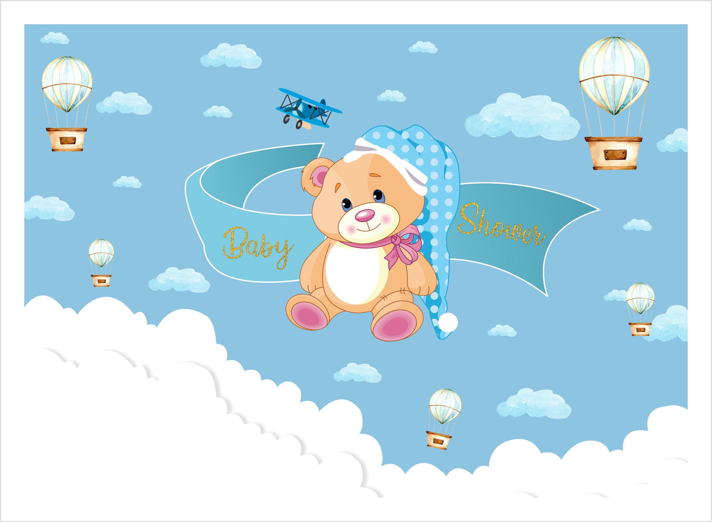 Cute Teddy Theme Welcome Baby Banner for Decoration