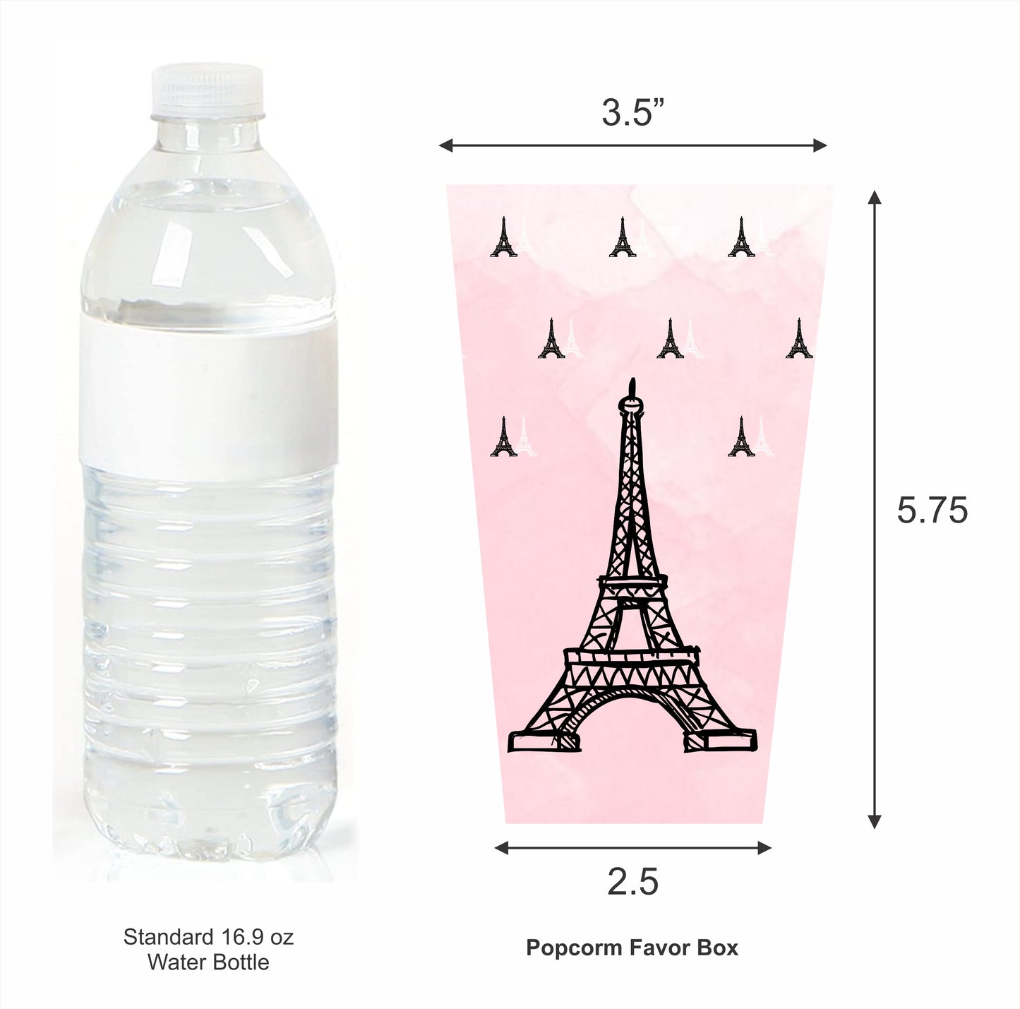 Oh La La - It'S Paris Theme Popcorn Box - Birthday Decoration- Pack Of 10