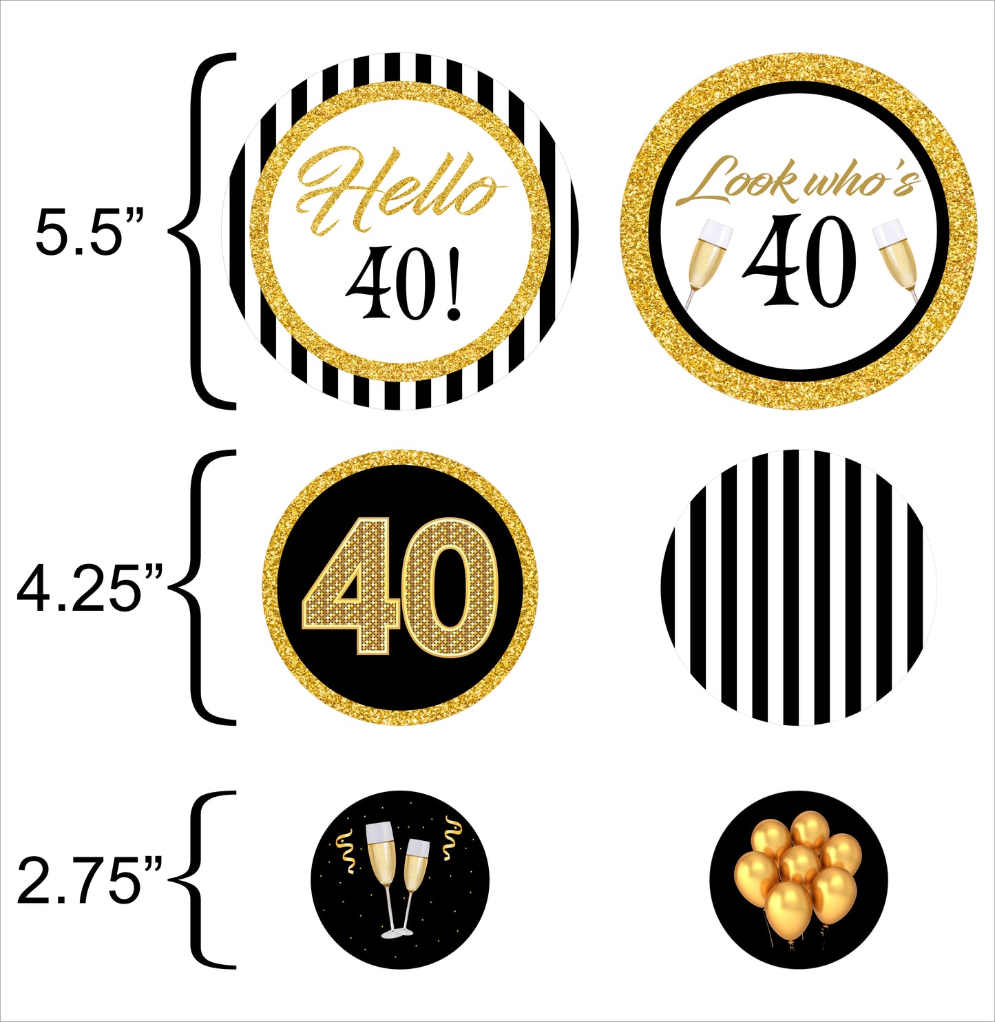 40th Birthday Party Table Confetti for Decoration