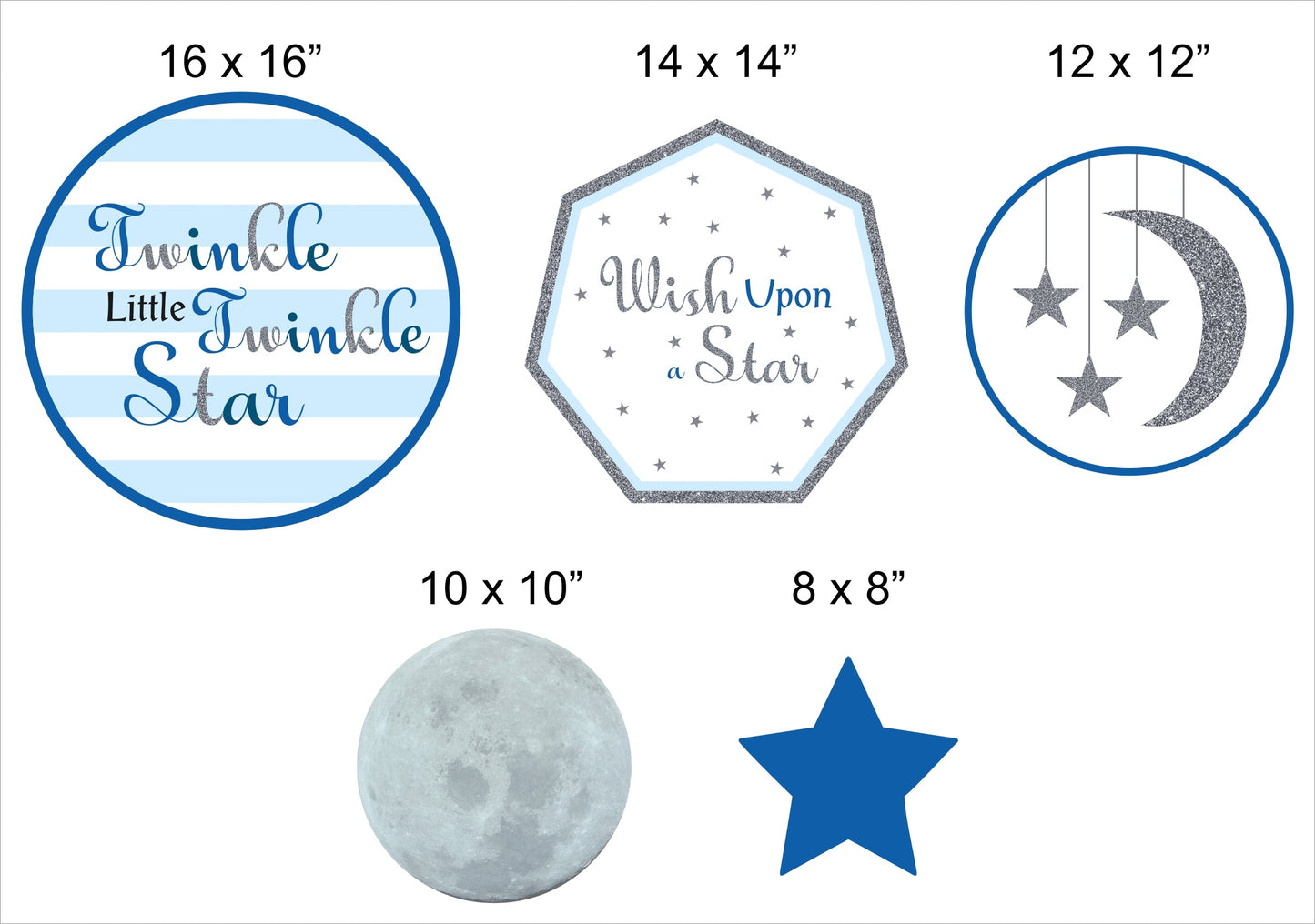 Twinkle Twinkle Little Star Theme Birthday Party Cutouts