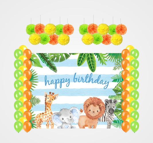 Jungle Theme Birthday Party Complete Decoration Kit