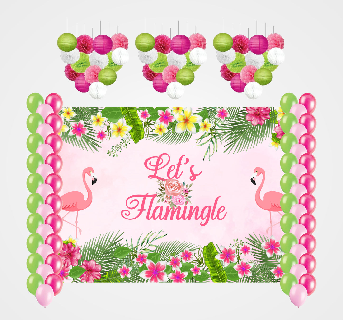 Flamingo Theme Birthday Party Complete Decoration Kit