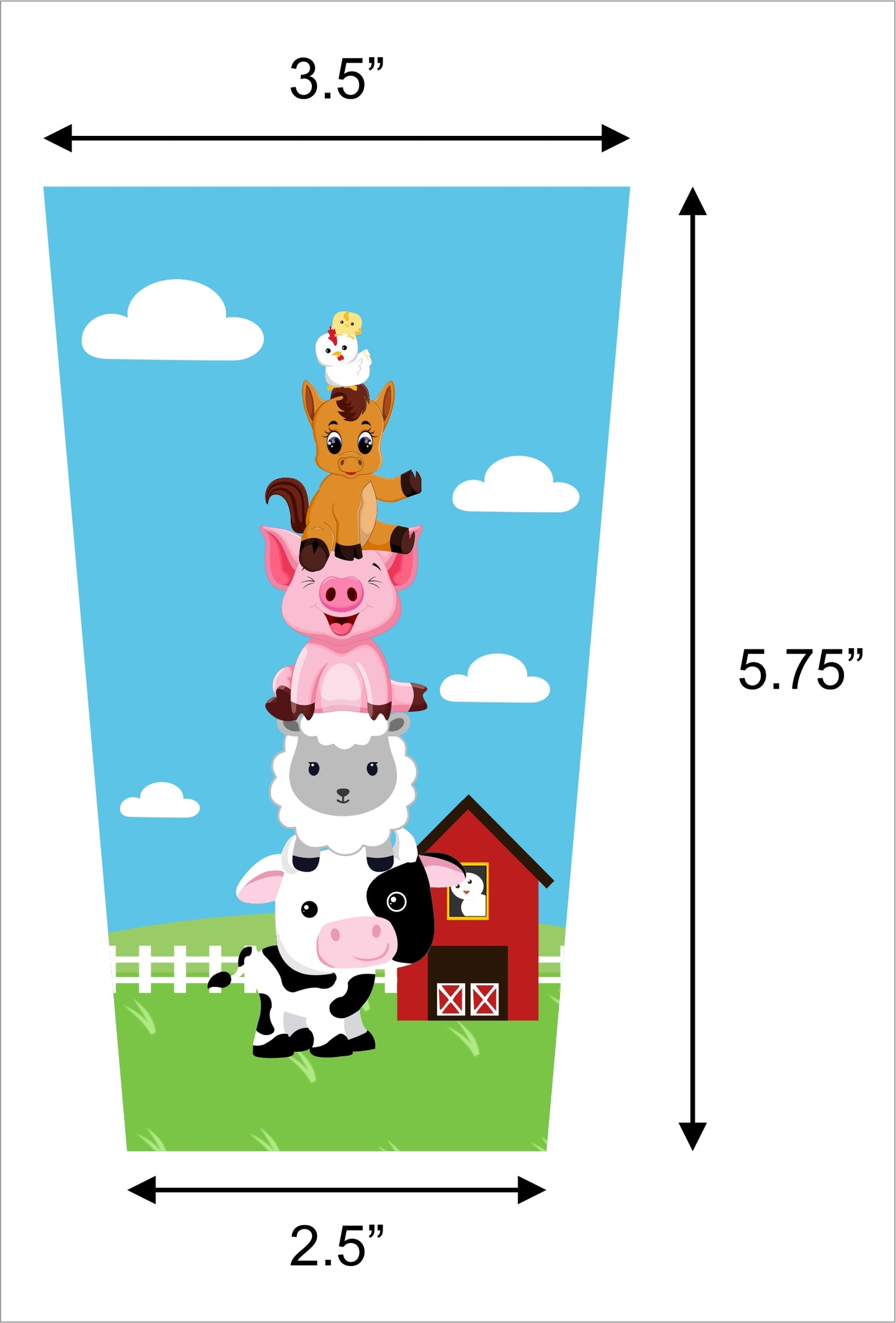 Barnyard Farm Theme Popcorn Box - Birthday Decoration - Pack Of 10