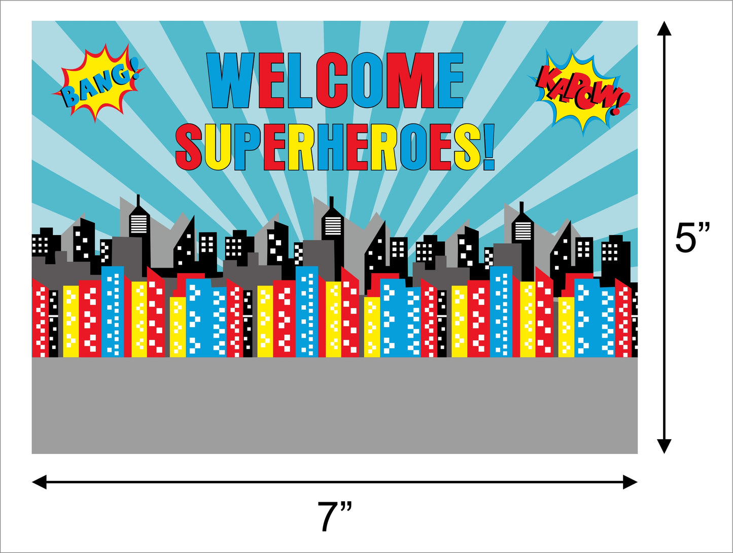 Super Hero Theme Birthday Party Backdrop