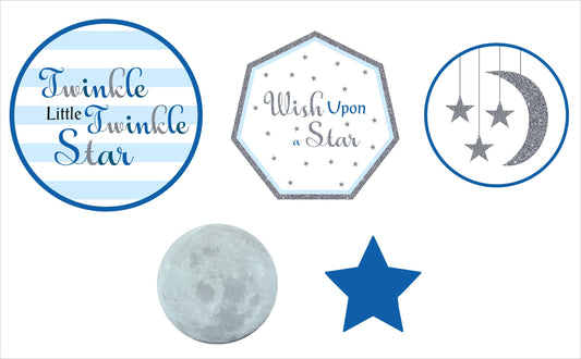 Twinkle Twinkle Little Star Theme Birthday Party Cutouts