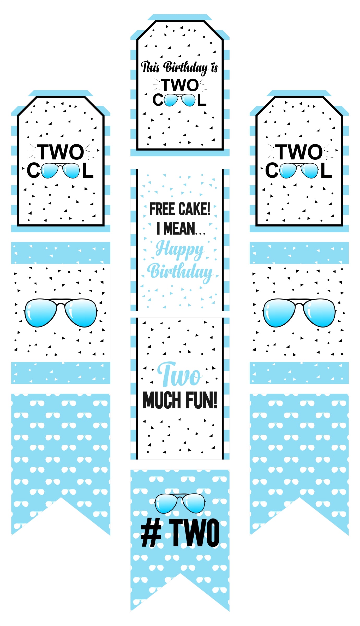 Two Cool Theme Birthday Paper Door Banner for Wall Decoration