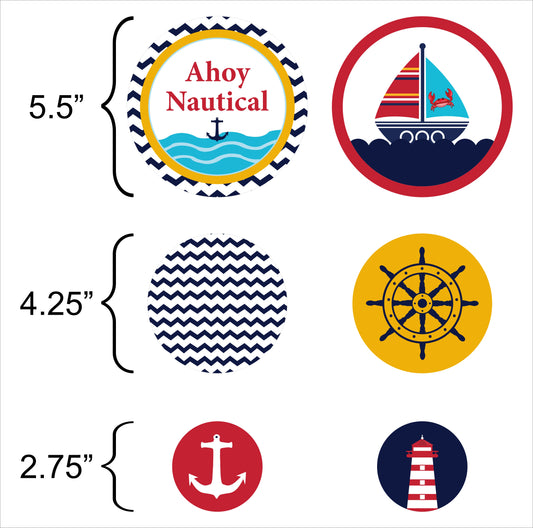 Nautical Ahoy Theme Birthday Party Table Confetti