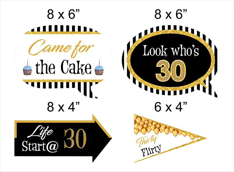 30th Birthday Party Photo Booth Props Kit