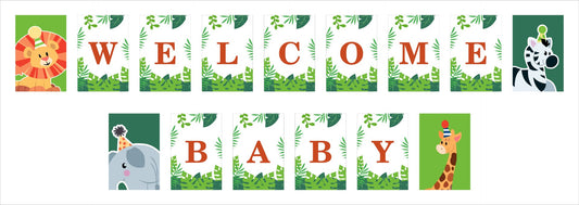 Jungle Theme Birthday Party Banner for Decoration