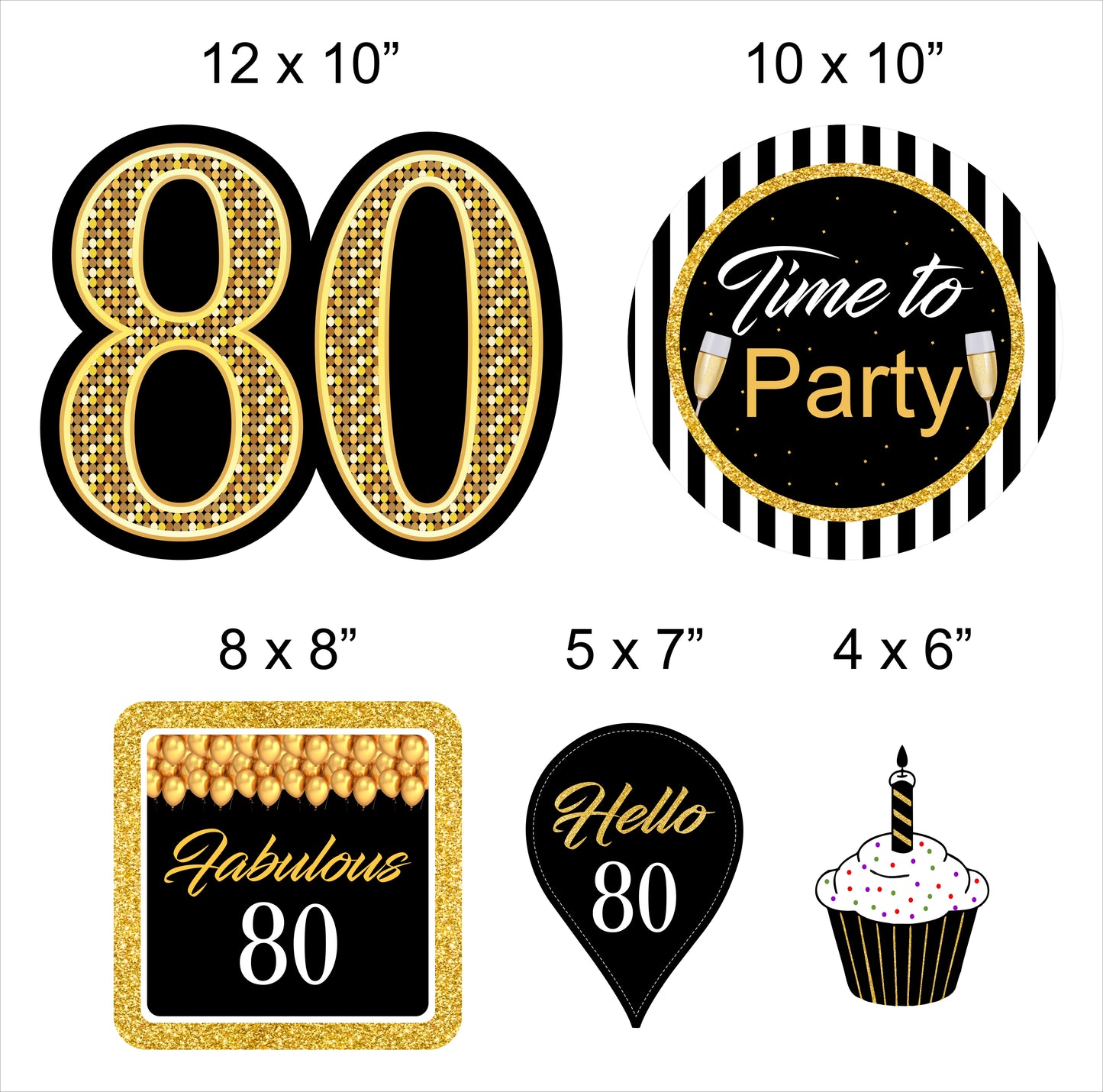 80th Birthday Party Theme Hanging Set for Decoration