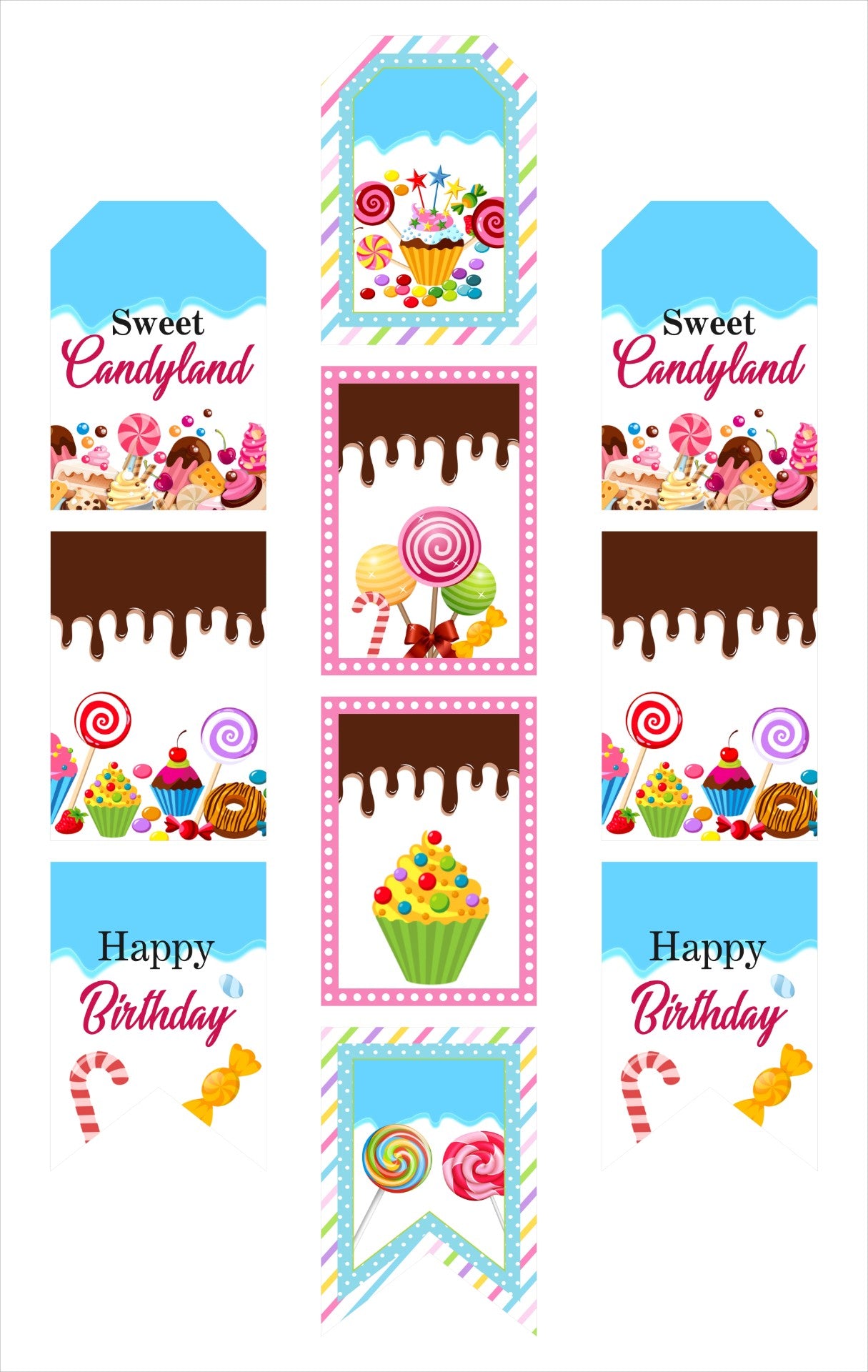 Candy Land Theme Birthday Party Hanging Set for Decoration