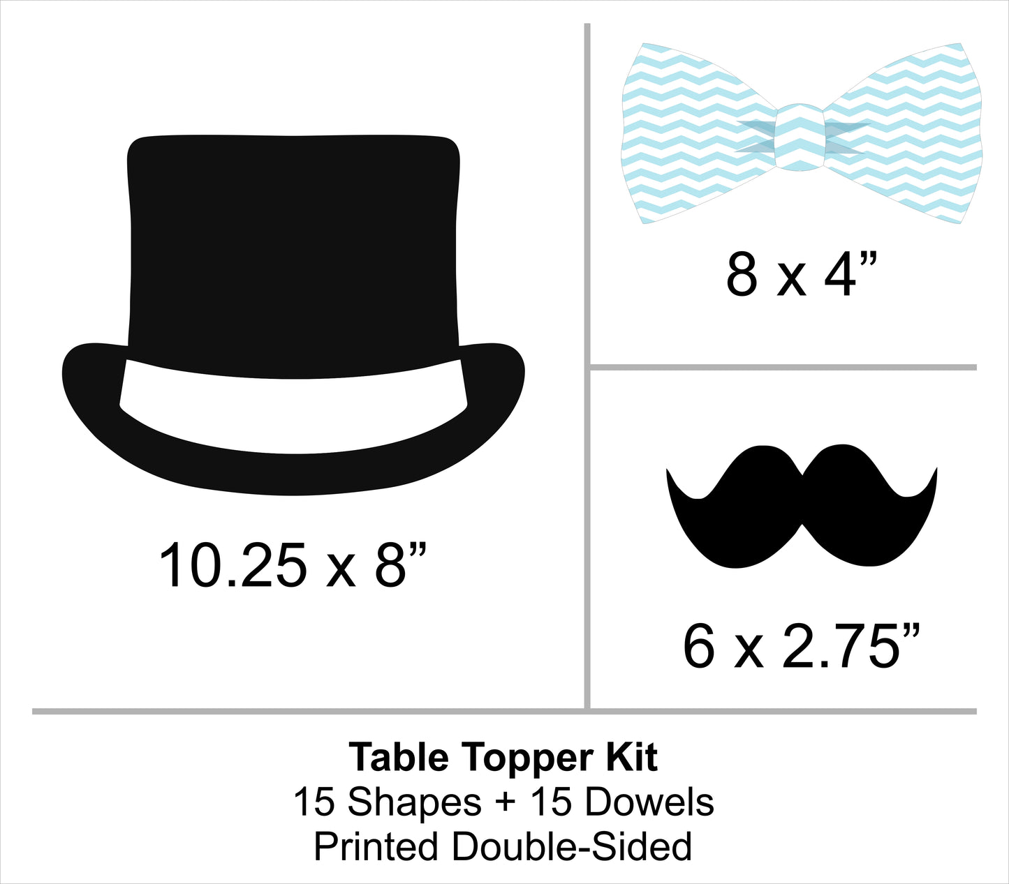 Little Man Theme Birthday Party Table Toppers for Decoration