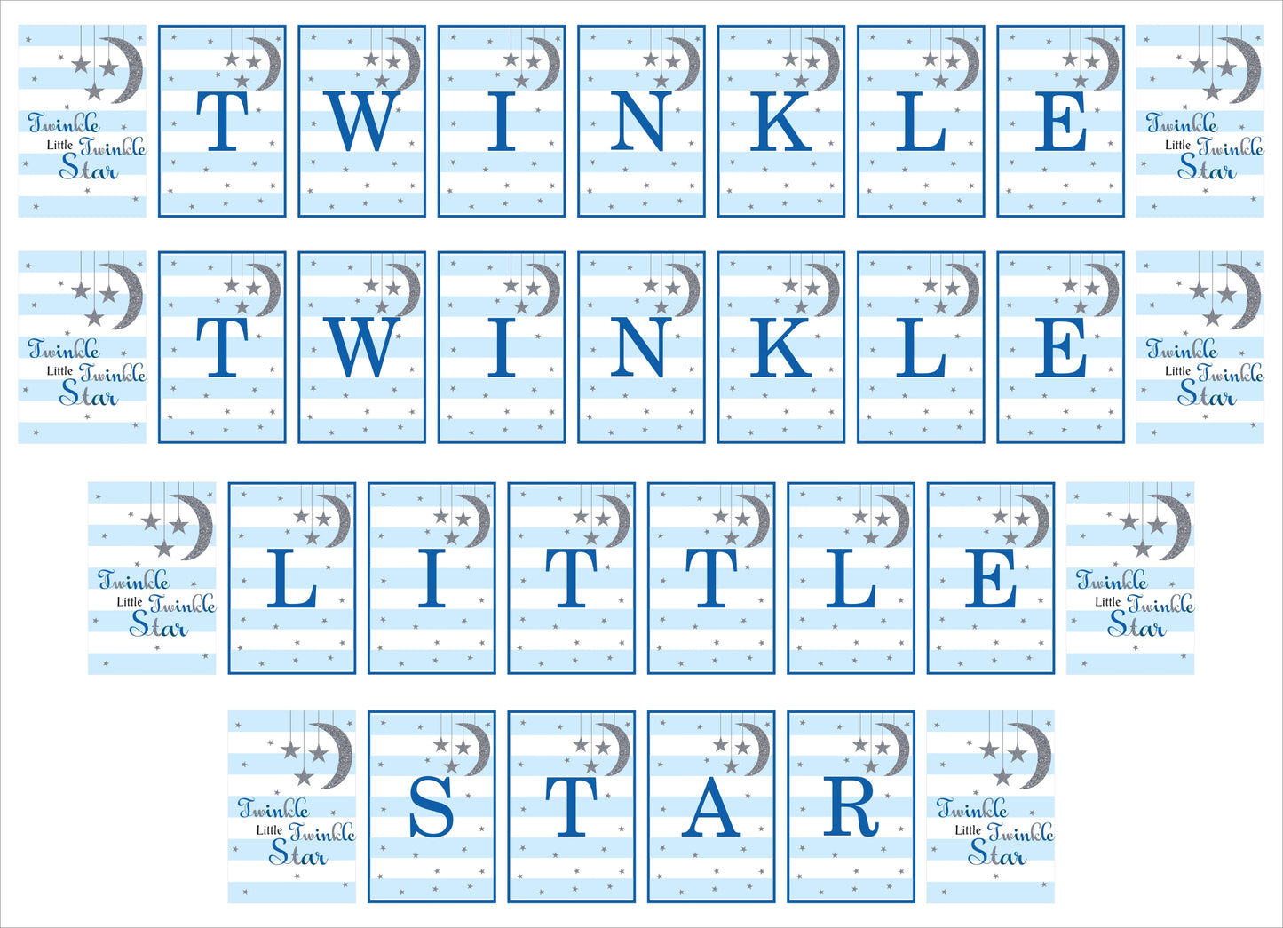 Twinkle Twinkle Little Star Theme Birthday Party Banner for Decoration