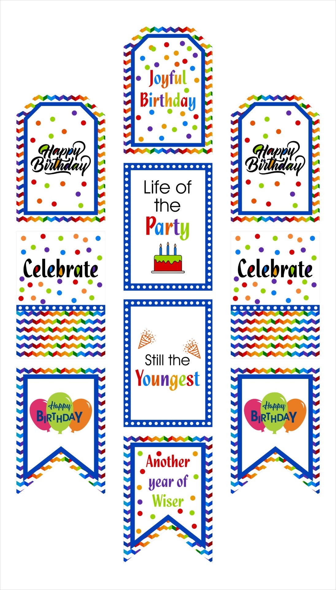 Joyful Theme Birthday Paper Door Banner for Wall Decoration