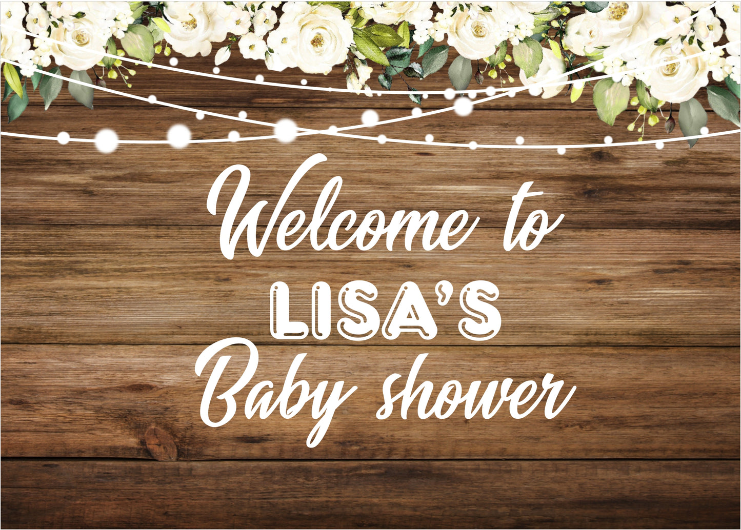 Personalize Baby Shower Party Backdrop Banner