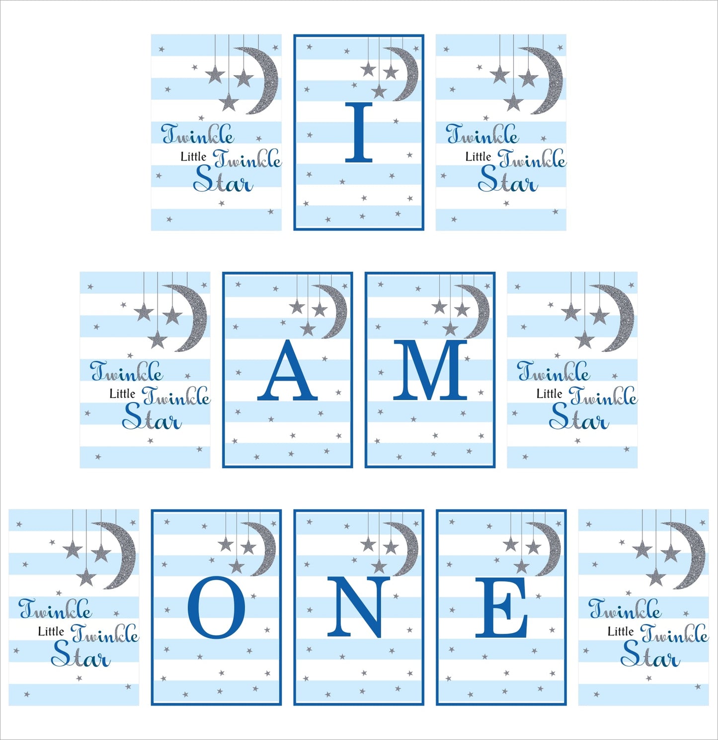 Twinkle Twinkle Little Star Theme Birthday Party Banner for Decoration