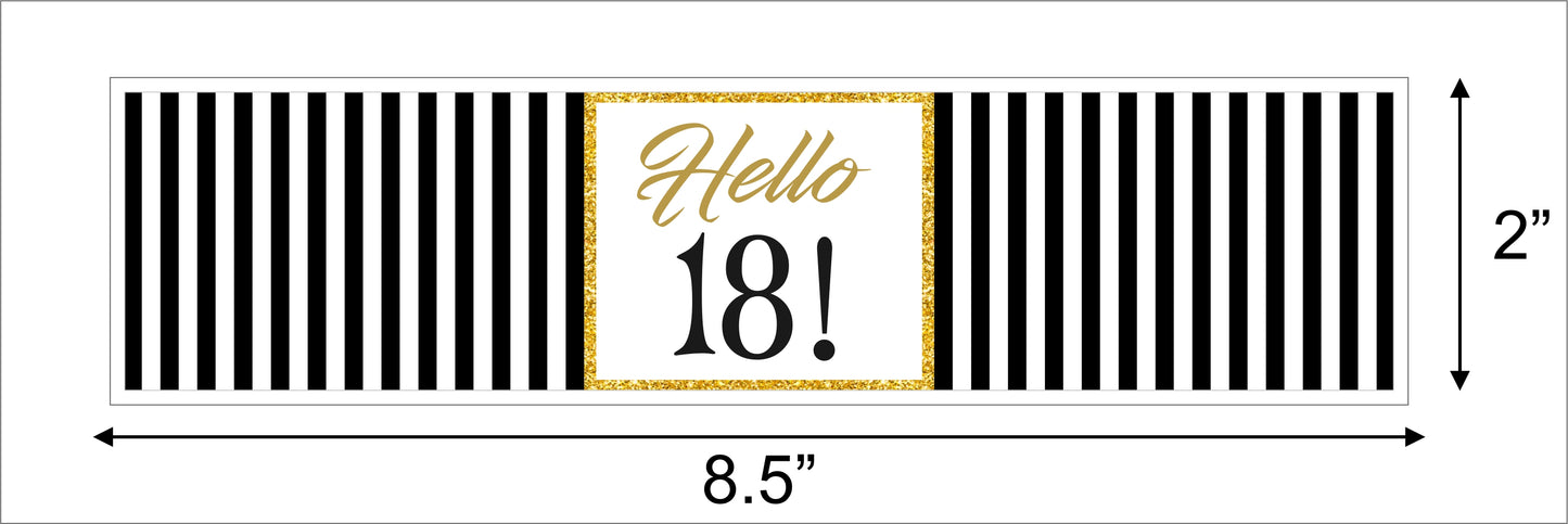 18th Birthday Water Bottle Labels