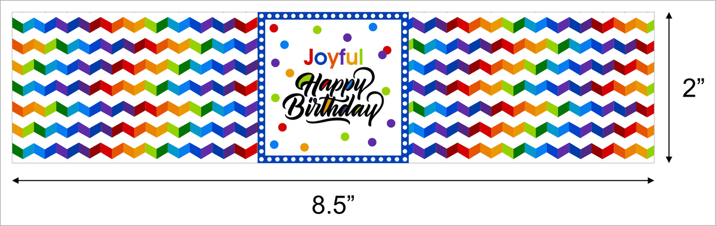 Joyful Theme Birthday Water Bottle Labels