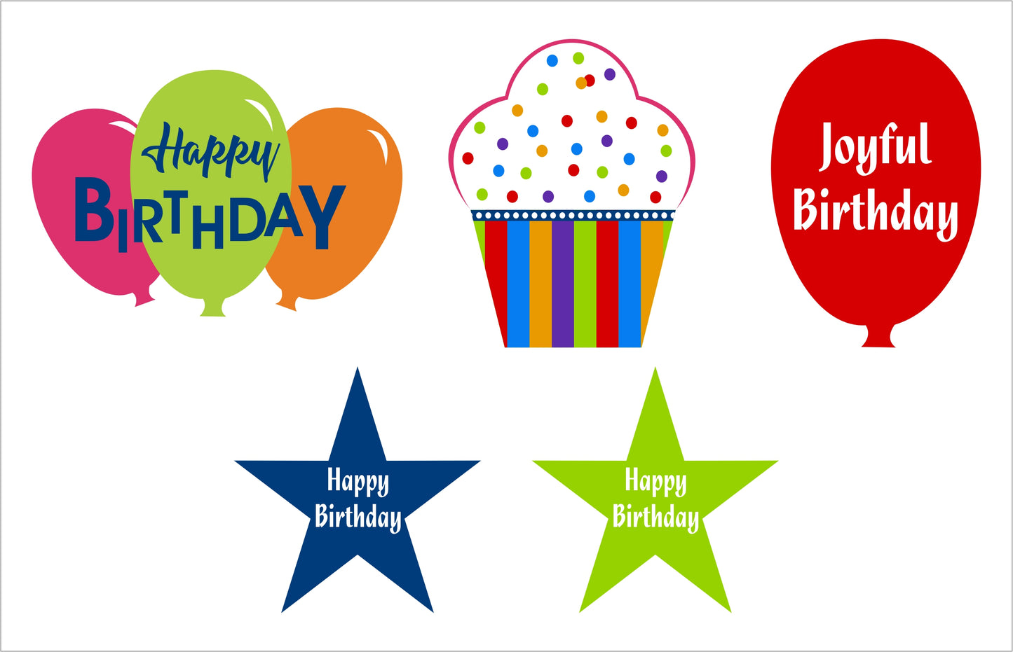 Joyful Theme birthday Paper Decorative Straws