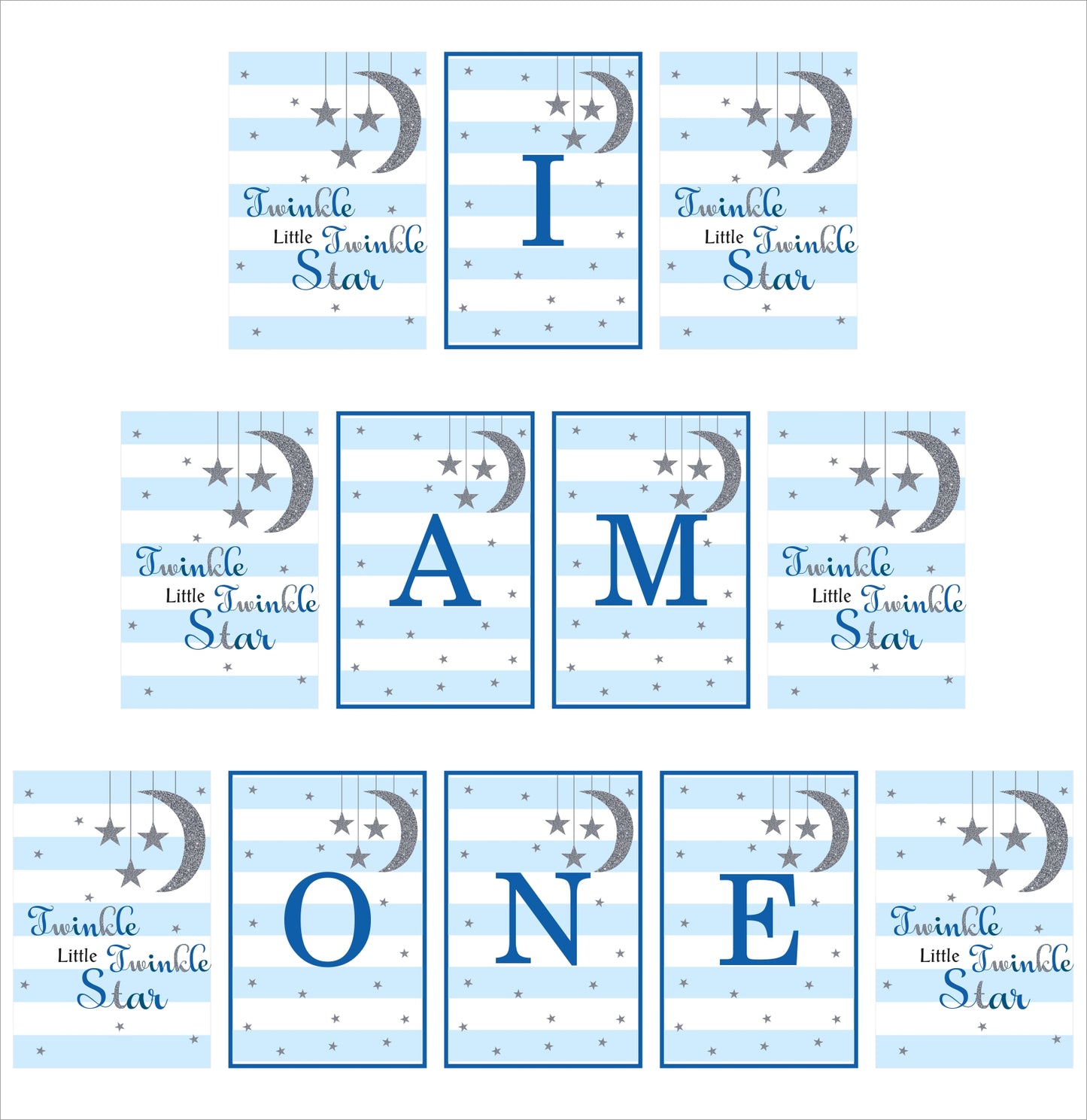 Twinkle Twinkle Little Star Theme Birthday Party Banner for Decoration