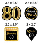 80th Birthday Party Cupcake Toppers for Decoration 
