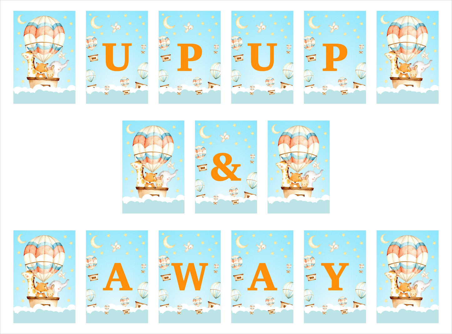 Hot Air Theme Birthday Party Banner for Decoration