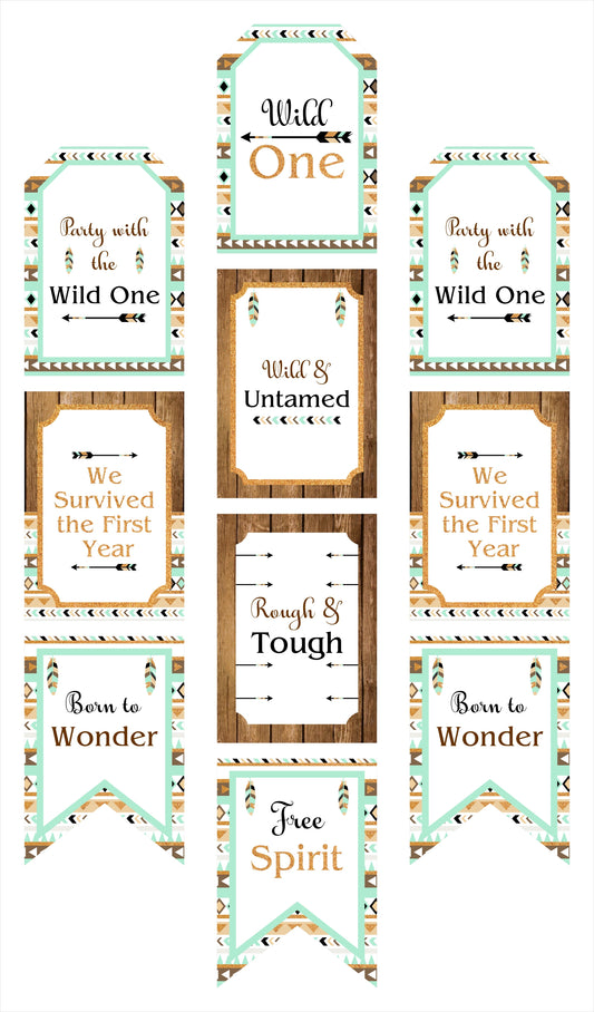 Wild One Birthday Paper Door Banner for Wall Decoration