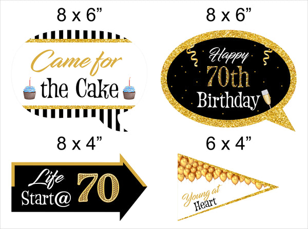 70Th Milestone  Birthday Party Photo Booth Props Kit