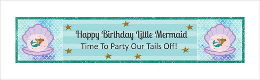 Mermaid Theme Birthday Long Banner for Decoration