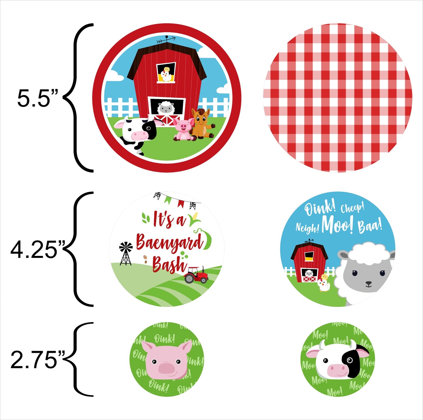 Farm Animal Theme Birthday Party Table Confetti