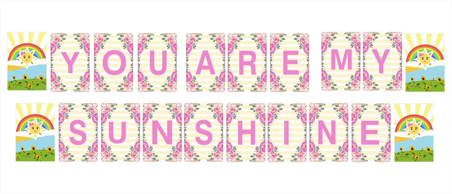Sunshine Theme Birthday Party Banner for Decoration