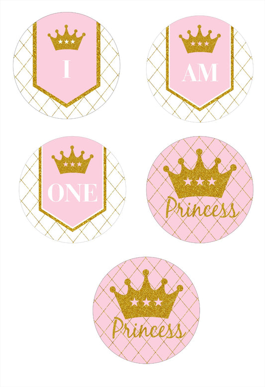 Princess I Am One Banner Birthday Decoration