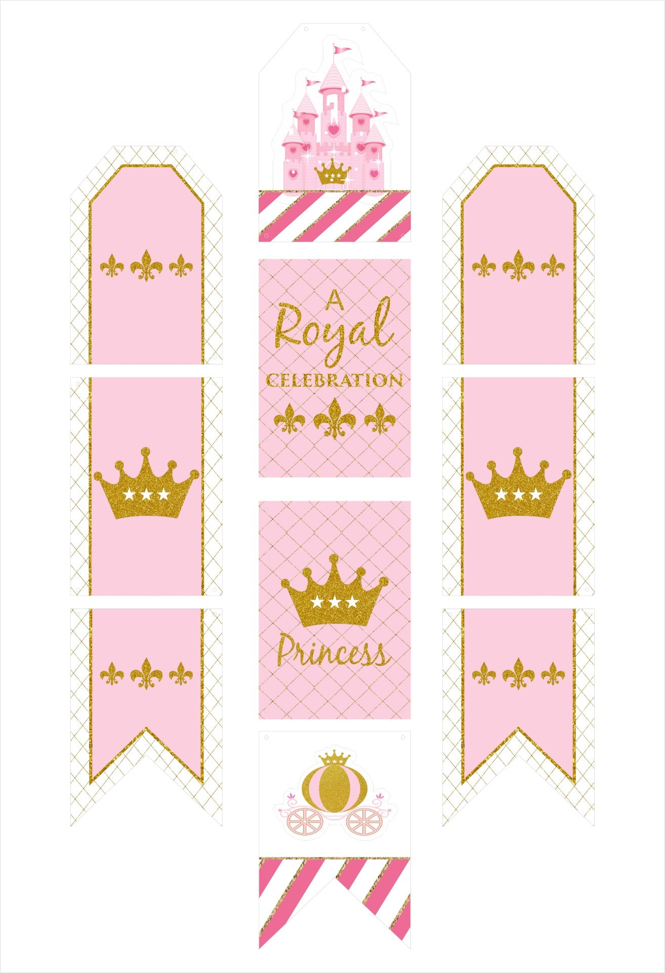 Princess Birthday Paper Door Banner for Wall Decoration