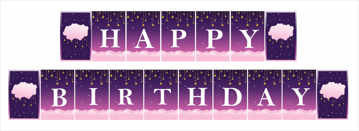 Twinkle Twinkle Little Star Theme Birthday Party Banner for Decoration