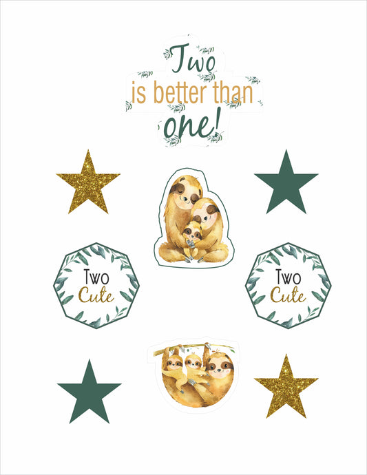 Twins Baby Welcome Baby Cake Topper For Birthday Party