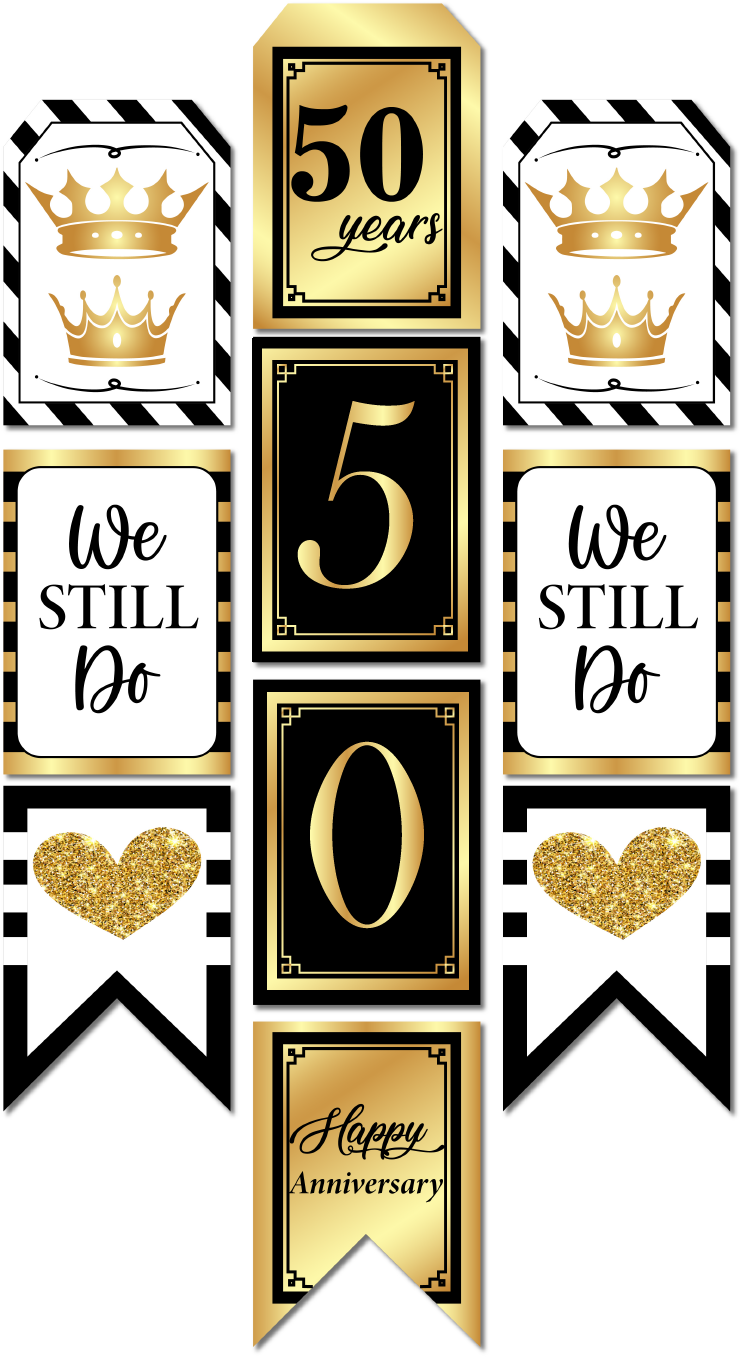50th Anniversary Party Paper Door Banner for Wall Decoration