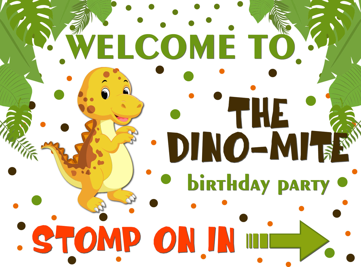 DINOSAUR BIRTHDAY PARTY WELCOME BOARD