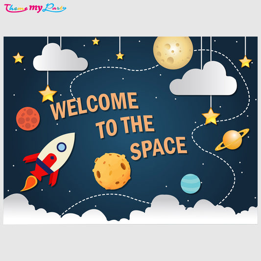 Space Theme Birthday Party Welcome Board
