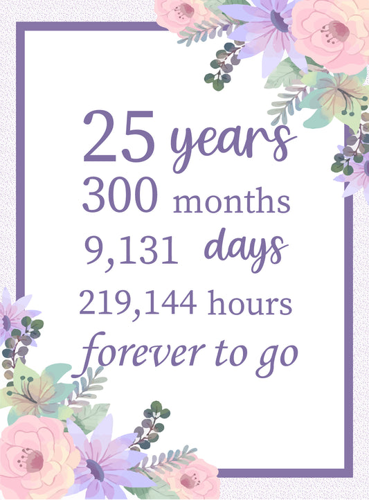 25Th Anniversary Or Silver Jubilee Floral Party Welcome Board