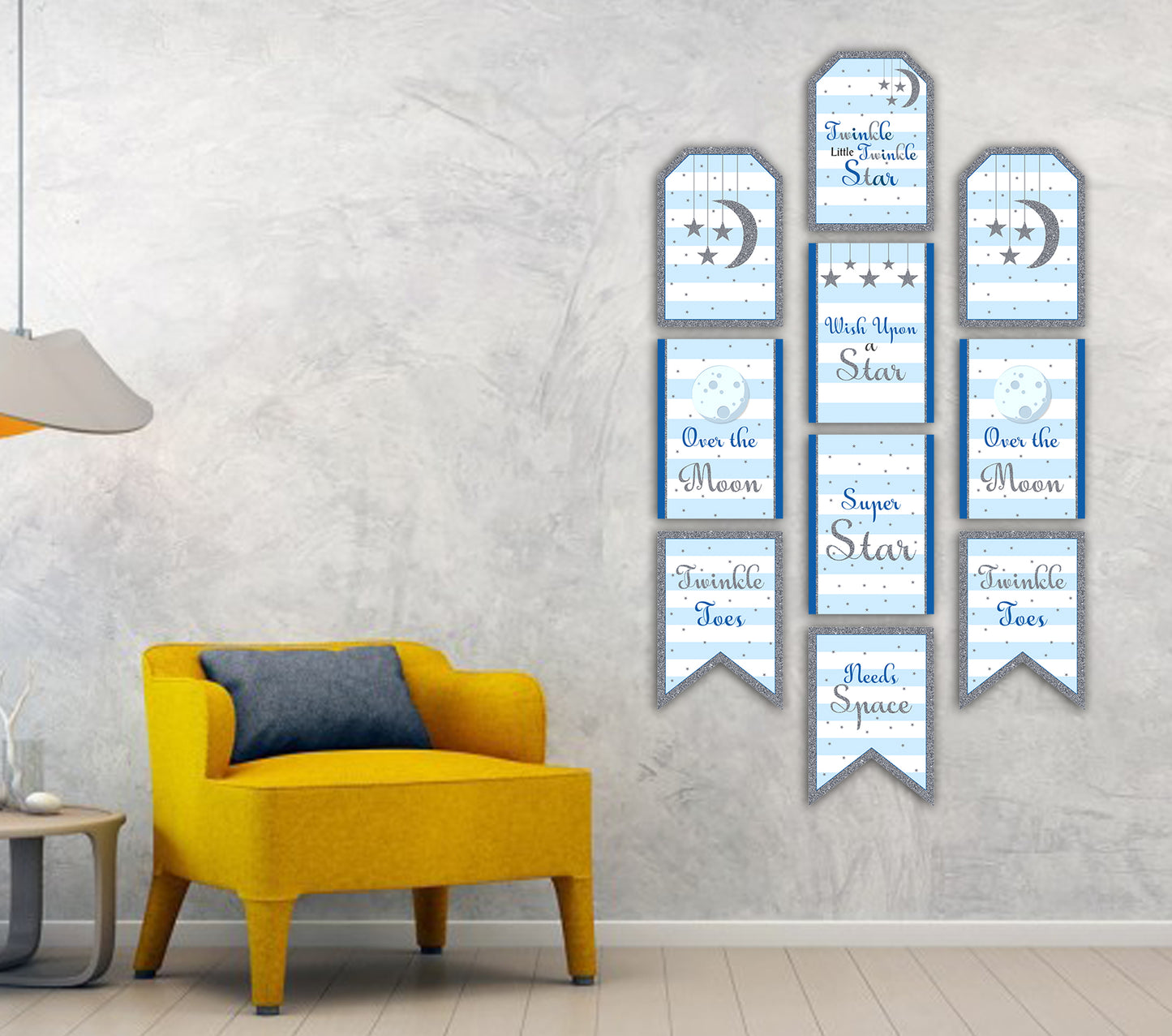 Twinkle Twinkle Little Star Theme Birthday Paper Wall Decoration