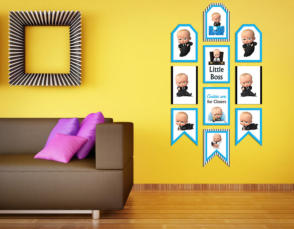 Boss Baby Theme Birthday Paper Door Banner for Wall Decoration