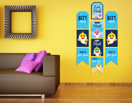 Baby Shark Theme Birthday Paper Door Banner for Wall Decoration