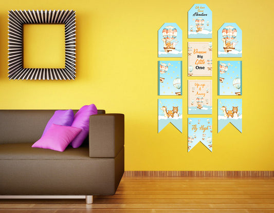 Hot Air Theme Birthday Paper Door Banner for Wall Decoration