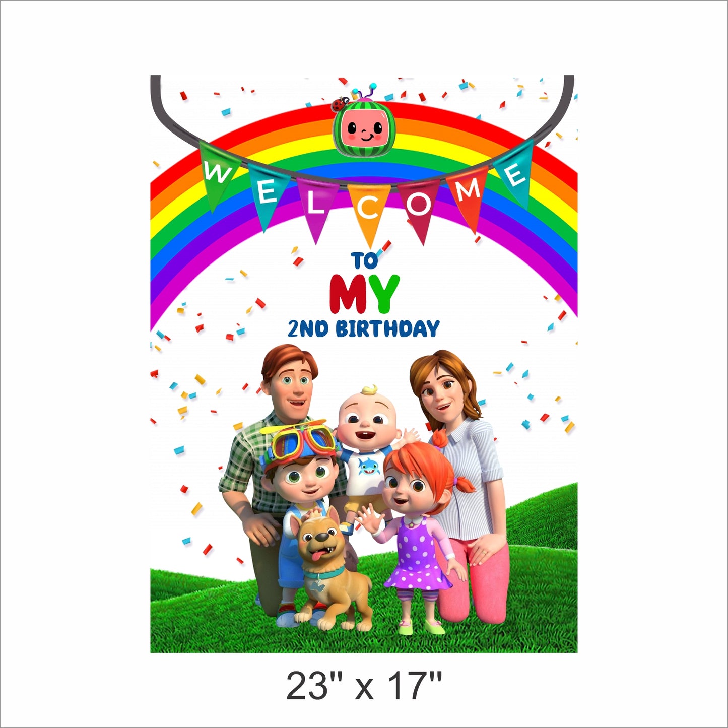 Cocomelon Theme Birthday Party Welcome Board