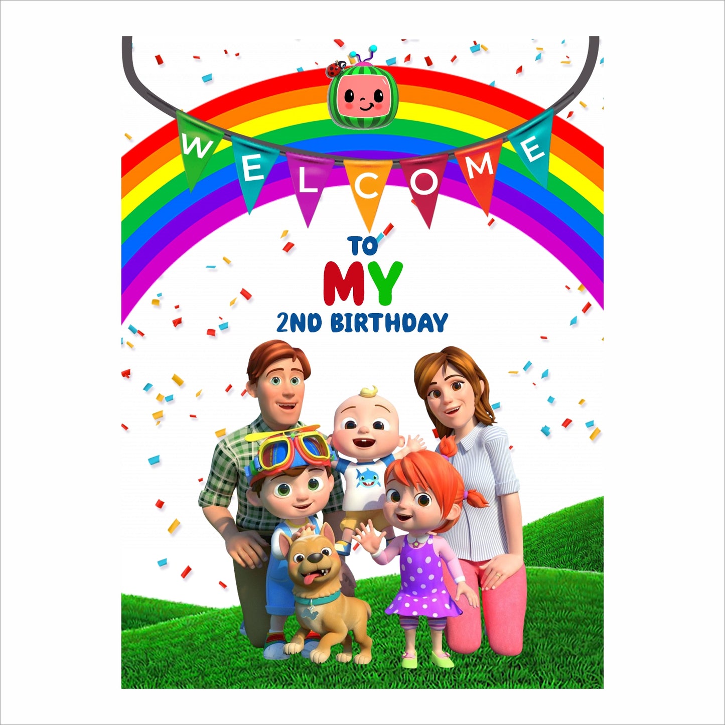 Cocomelon Theme Birthday Party Welcome Board