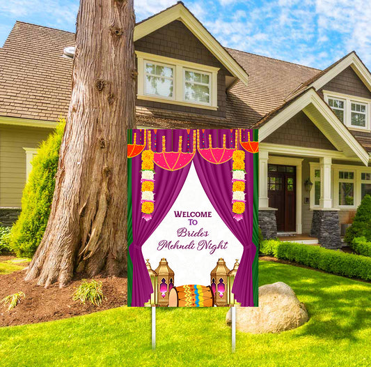 Mehndi Ceremony Theme Party Welcome Board