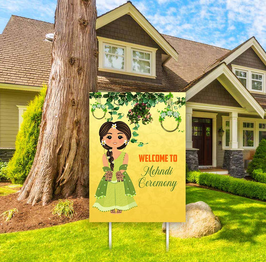 Mehndi Ceremony Theme Party Welcome Board